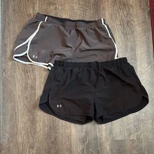 Under Armour Women's Black and Dark Gray Athletic Shorts